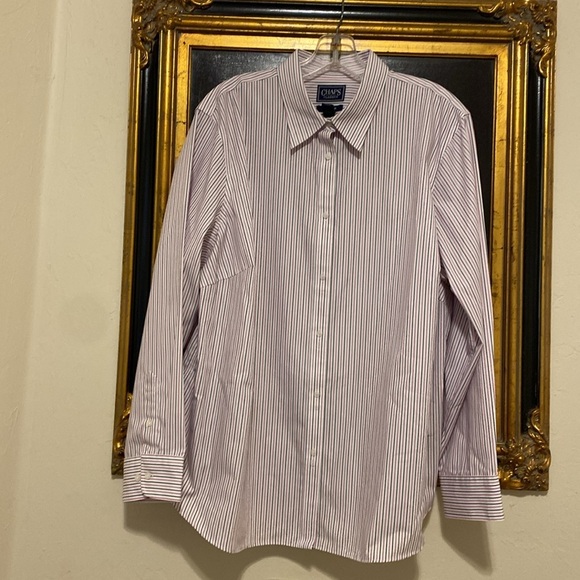 NEW Chaps Classic Women’s button down shirt. Cotton. NO IRON. Long sleeve. Sz 2X - Picture 2 of 7